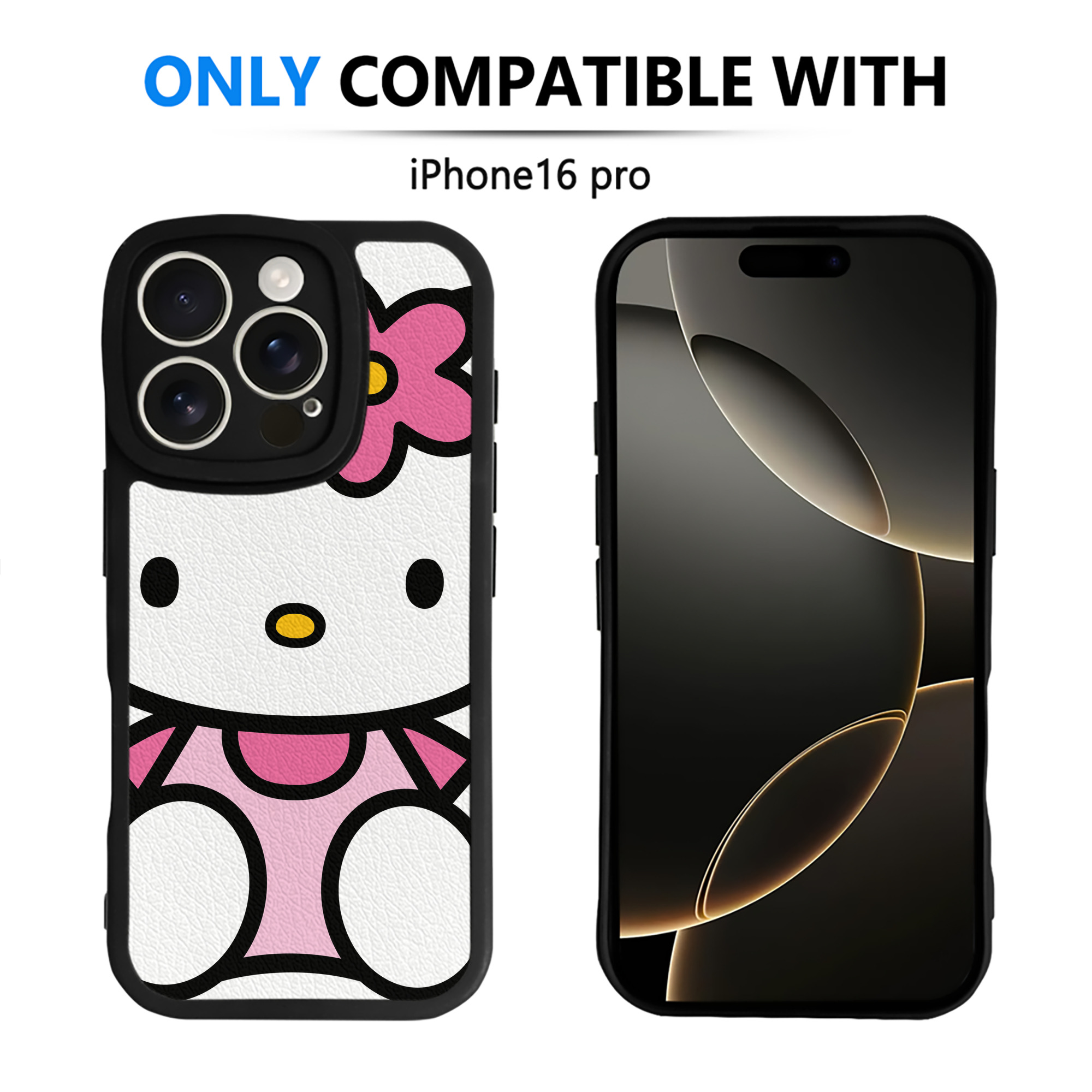 （画像用） Hello Kitty ハローキティ 【iPhone 16シリーズ対応】シリコンスマホケース（レザー調） 材質：シリコン